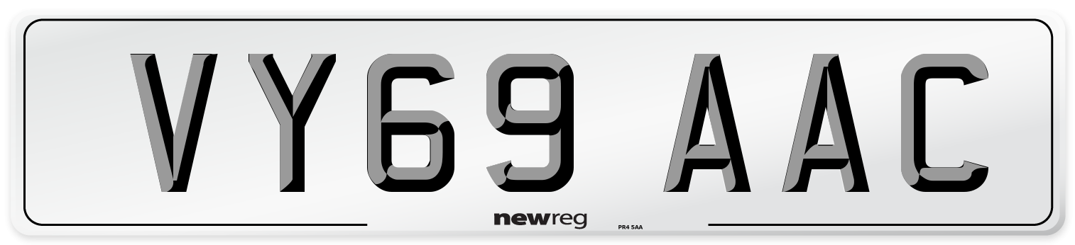 VY69 AAC Number Plate from New Reg